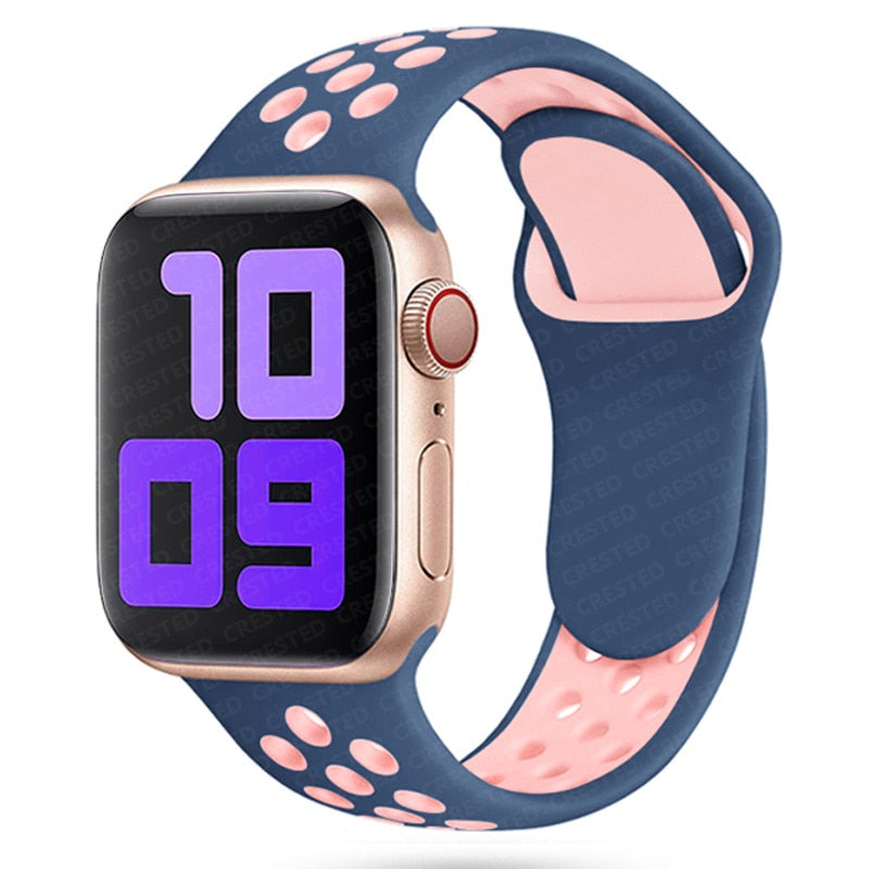 Silicone strap For Apple Watch band 44mm 40mm 38mm 42mm iWatch bracelet 3 4 5 6 SE belt correa apple watch series 7 45mm 41mm ShopOnlyDeal