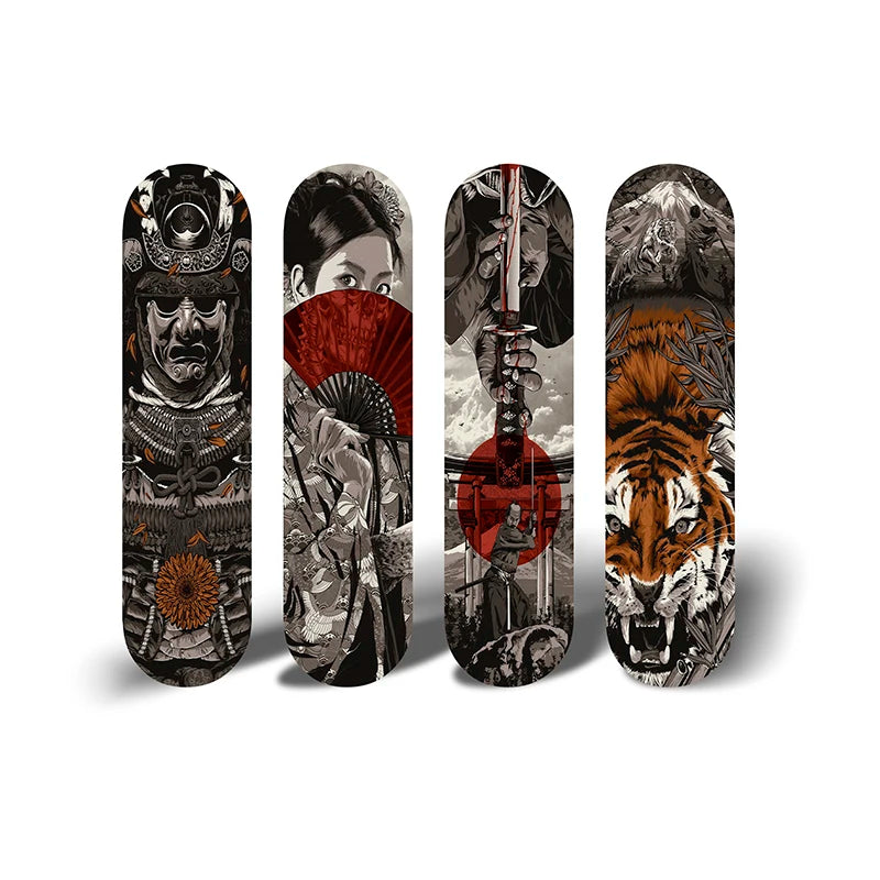 Japanese Samurai Ukiyoe Tiger Decorative Skateboard Art Collection | Skate Deck Wall Art for Bar Pub Club Men Cave Home Decor ShopOnlyDeal