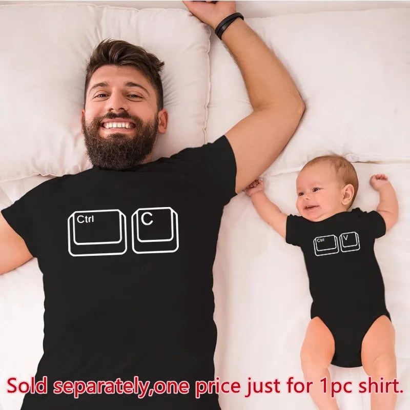 Family Look Copy Paste T-Shirts | Funny Family Matching Clothes | Father, Daughter, Son Outfits | Daddy, Mommy, and Me Baby Kids Clothes ShopOnlyDeal