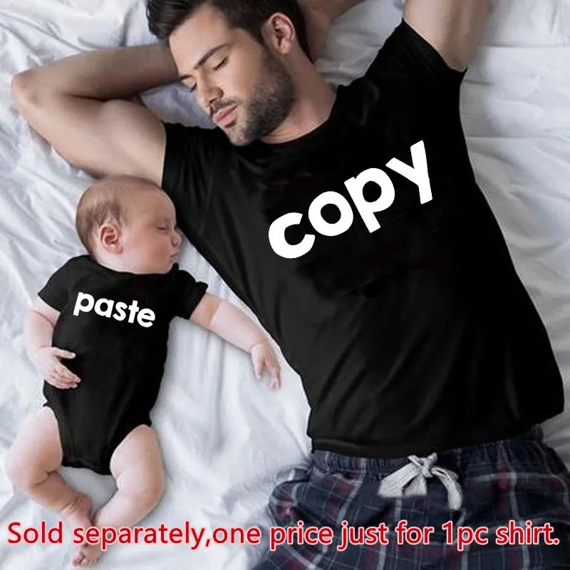 Family Look Copy Paste T-Shirts | Funny Family Matching Clothes | Father, Daughter, Son Outfits | Daddy, Mommy, and Me Baby Kids Clothes ShopOnlyDeal