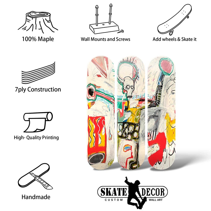 Skate Deck Wall Art Carton Graffiti Decorative Boards Decorated Furnishing Exhibition Skate Board Home Living Room Decoration ShopOnlyDeal