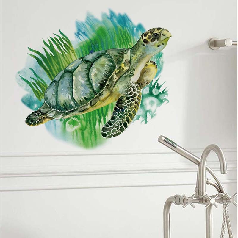 Sea Turtle Animals Wall Stickers for Kids rooms Bedroom Living room Kitchen Wall Decor Vinyl PVC Wall Decals for Home Decor ShopOnlyDeal