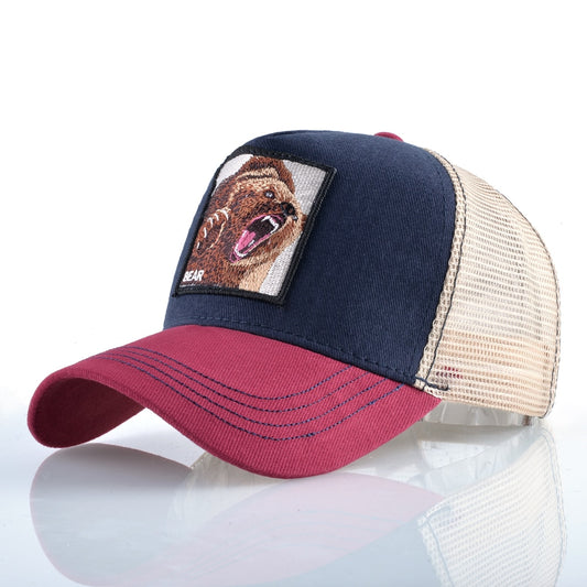 Baseball Caps Men Snapback Hip Hop Hats With Animals Patch Streetwear lovers' Trucker Caps Women Breathable Mesh Visor Bones ShopOnlyDeal