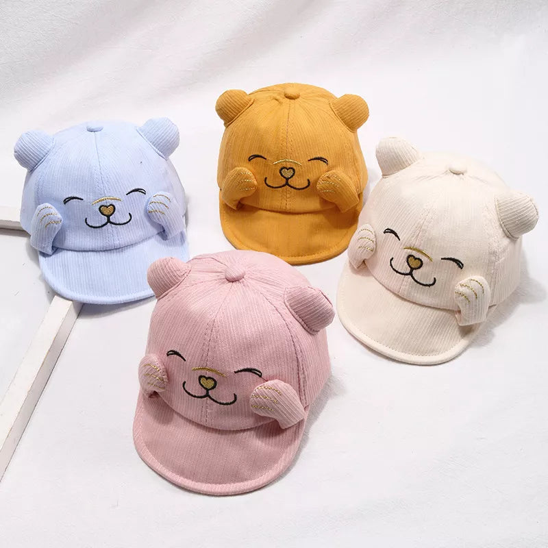 Summer Kids Baseball Cap Cartoon Bear Adjustable Sun Hat for Children Girl Boy Spring Solid Color Baby Hats Gorras ShopOnlyDeal