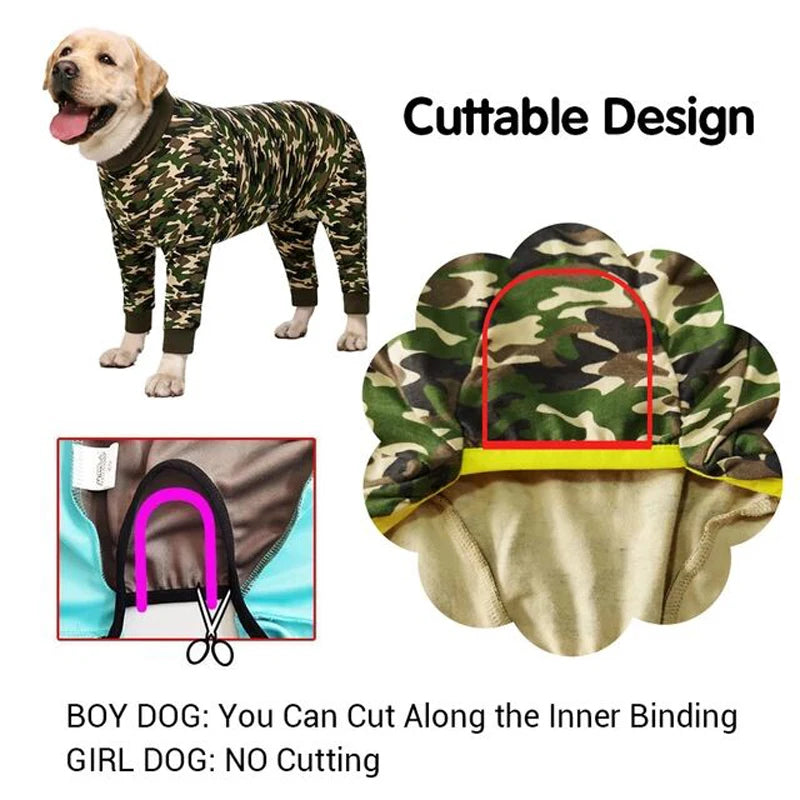 Dog Pajamas for Medium Large Dogs Soft Cozy Dog Clothes Jumpsuit Full Covered Belly Pet Recovery Suit for Girl Boy Dogs Cuttable ShopOnlyDeal