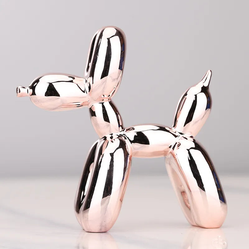 Electroplated Resin Dog Crafts Nordic Balloon Dog Ornament Puppy Sculpture Home Decor Living Room desktop Modern Animal Statue ShopOnlyDeal