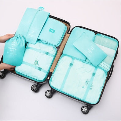 8Pcs/set Large Capacity Luggage Storage Bags For Packing Cube Clothes Underwear Cosmetic Travel Organizer Bag Toiletries Pouch ShopOnlyDeal