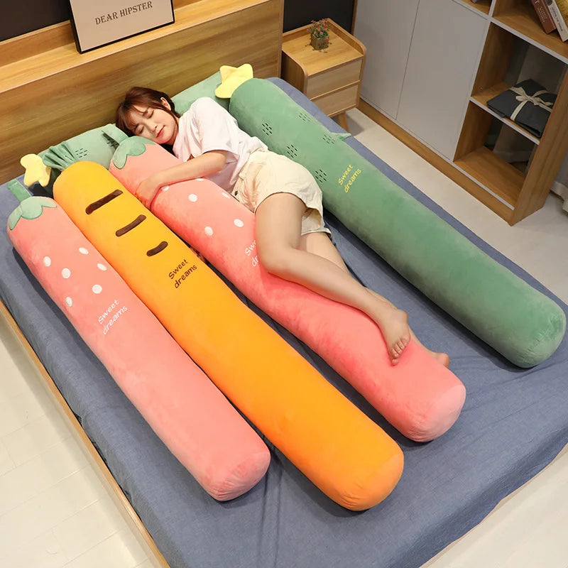 Cartoon Fruit Long Sleep Support Pillow Simulation Vegetable Carrot Plush Toys Doll Pregnant Body Neck Pillow Soft Cushion Gift ShopOnlyDeal