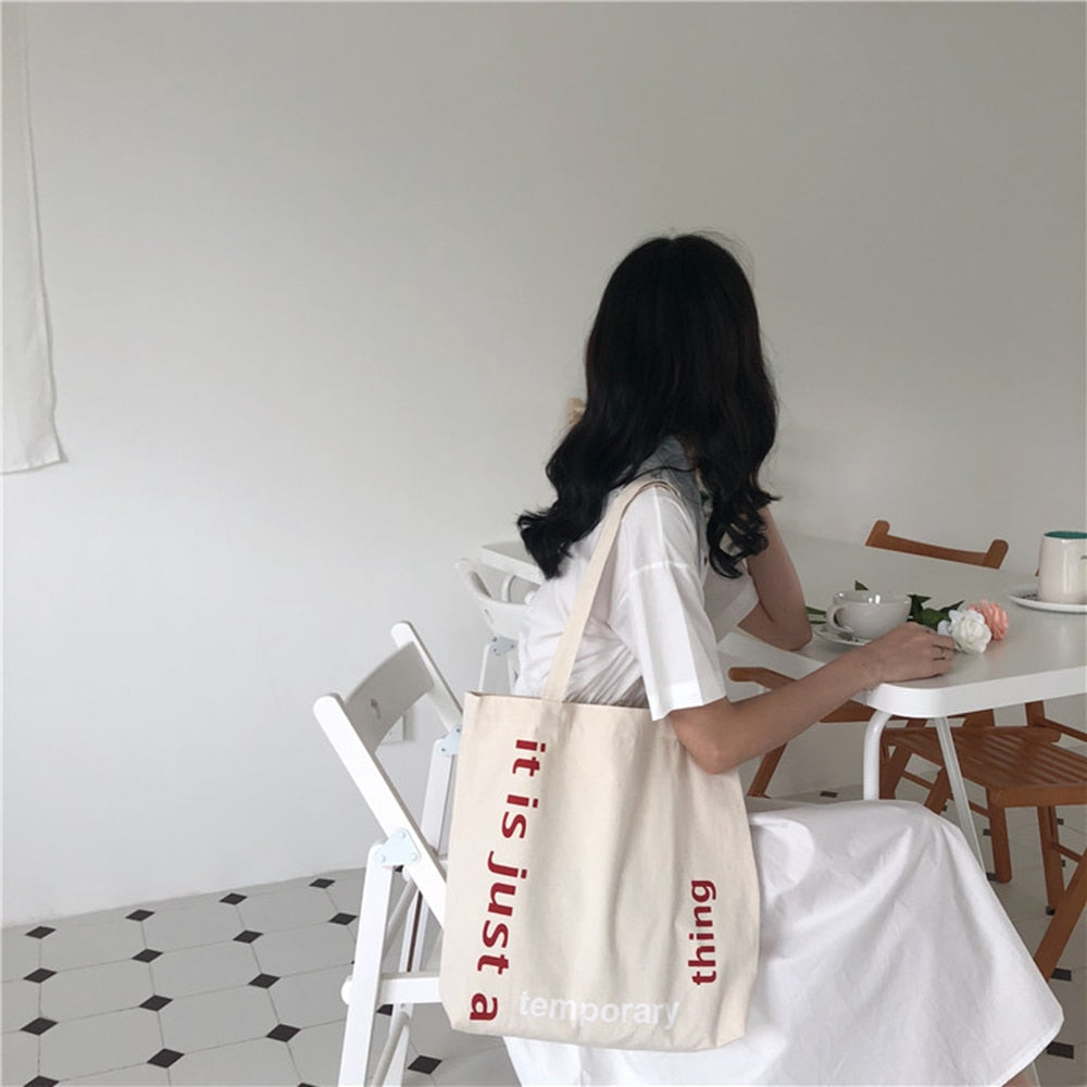 Women Canvas Shoulder Bag Alice In Wonderland Shopping Bags Students Book Bag Cotton Cloth Handbags Tote Bags for Girls Bolsos ShopOnlyDeal