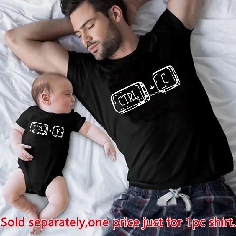 Family Look Copy Paste T-Shirts | Funny Family Matching Clothes | Father, Daughter, Son Outfits | Daddy, Mommy, and Me Baby Kids Clothes ShopOnlyDeal