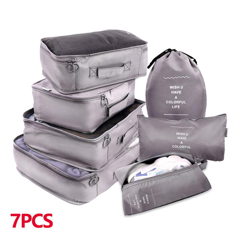 8/7/6 pieces Set Travel Organizer Storage Bags Suitcase Packing Set Storage Cases Portable Luggage Organizer Clothe Shoe Pouch ShopOnlyDeal