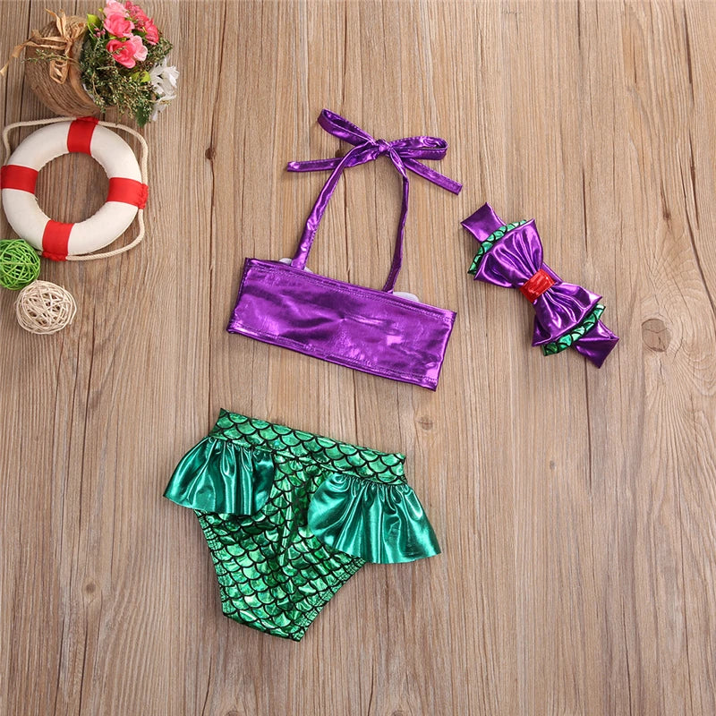 Toddler Baby Girls Kids Mermaid Bikini Set Summer Beach Swimwear Swimsuit Bathing Suit Bikini  Costume ShopOnlyDeal