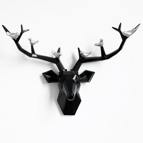 Deer Head 3d Wall Decor Resin Statue Christmas ornaments Accessories Living Room Wall Statue Sculpture Mordern Art Animal Head ShopOnlyDeal