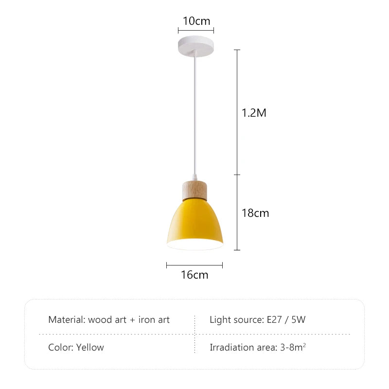 Nordic Macaron Chandeliers E27 Creative Wooden Bedside Lights For Bedroom Study Cafe Bar Restaurant Decor 3 Heads Pendant Lamps ShopOnlyDeal