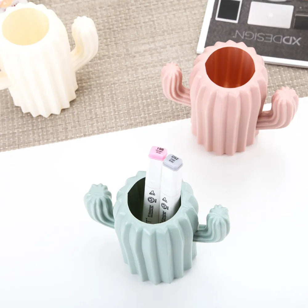 European Plastic Vase Home Decor Imitation Ceramic Cactus Vase Flower Pot Wedding Decoration Unbreakable Creative Pen Holder ShopOnlyDeal