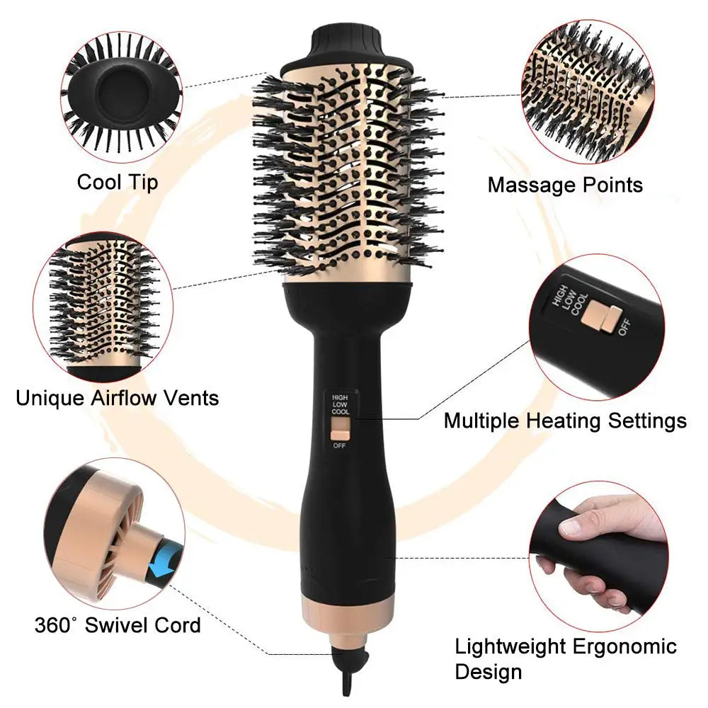 Hair Dryer Brush One-Step Hair Dryer Premium Hot Air Brush With Negative Ion Generator 4 in 1 Hot Air Brush with Fast Drying ShopOnlyDeal