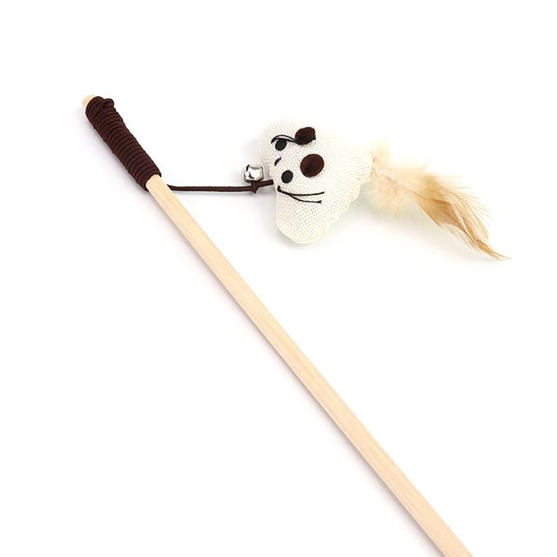 Legendog 1pc Cat Stick Toy Wooden Rod Small Bell Decor Cat Teaser Play Toy Cat Wand For Cat Pet Supplies Cat Favors Random Style ShopOnlyDeal