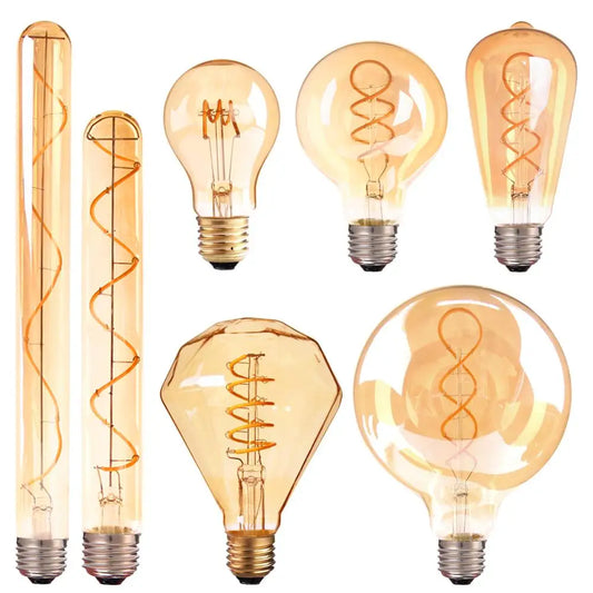 E27 LED Bulb 220V Dimmable Vintage Spiral LED Filament Light Bulb A19 4W Retro Incandescent Decoration Led Lighting Lamp Ampoule ShopOnlyDeal