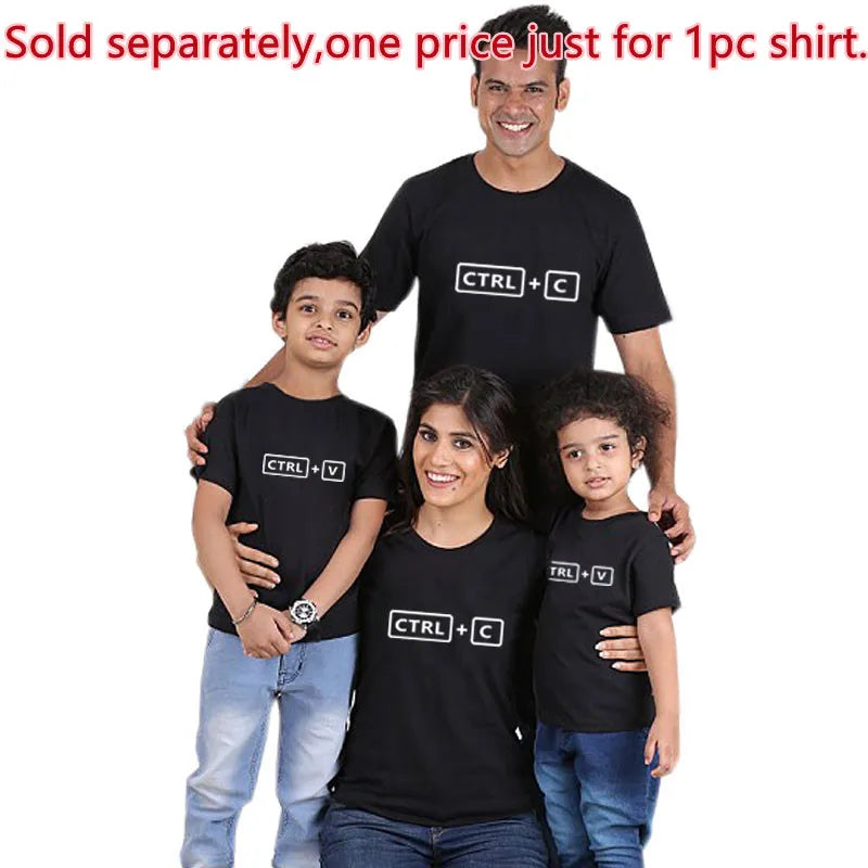 Family Look Copy Paste T-Shirts | Funny Family Matching Clothes | Father, Daughter, Son Outfits | Daddy, Mommy, and Me Baby Kids Clothes ShopOnlyDeal