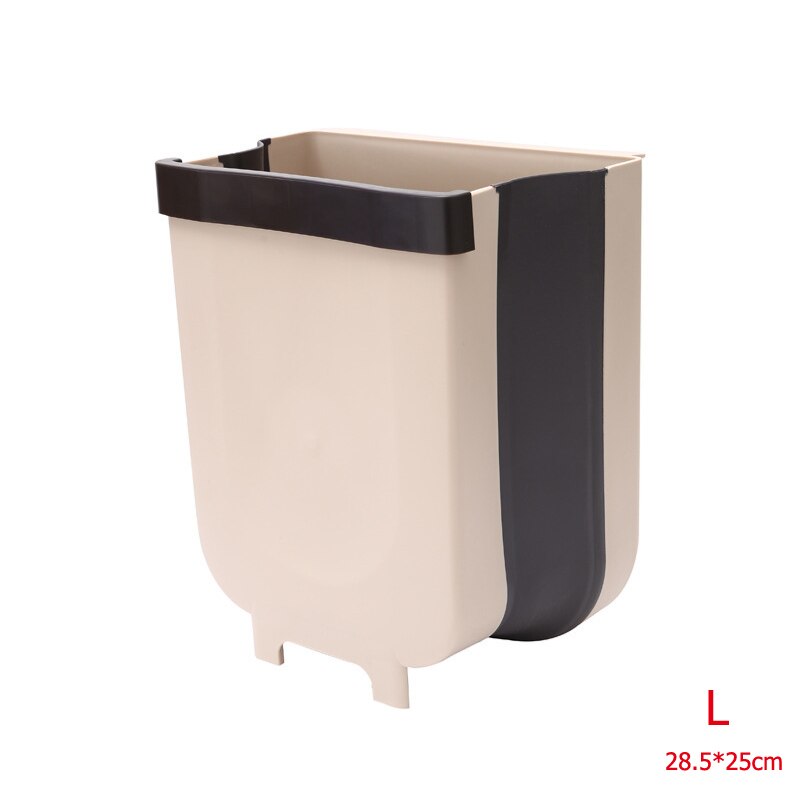 LMETJMA 9L Folding Waste Bin Kitchen Hanging Trash Can Cabinet Door Hanging Trash Garbage Bin For Bedroom Bathroom KC0309 ShopOnlyDeal