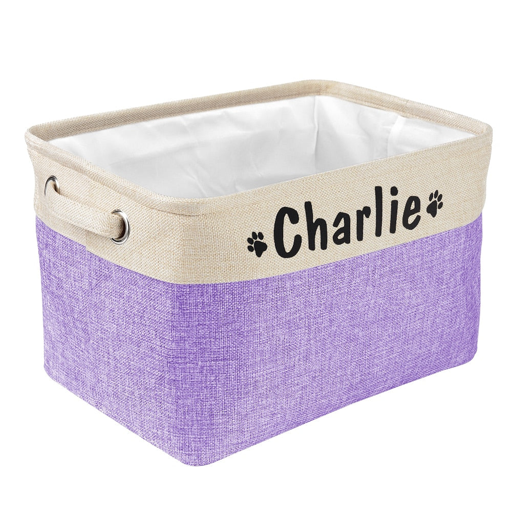 Personalized Dog Toy Basket No Smell Storage Box Free Print Name Storage Baskets For Dogs Clothes Shoes Pet Accessories With Paw ShopOnlyDeal