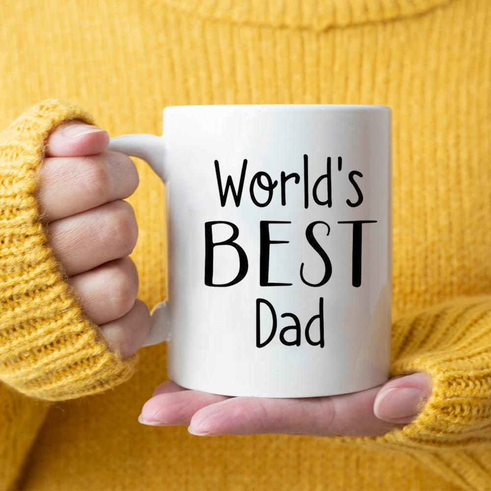 World's Best Dad Coffee Mug | 350ml Creative Beer Mugs | Father Papa Birthday Gift Tea Cup ShopOnlyDeal