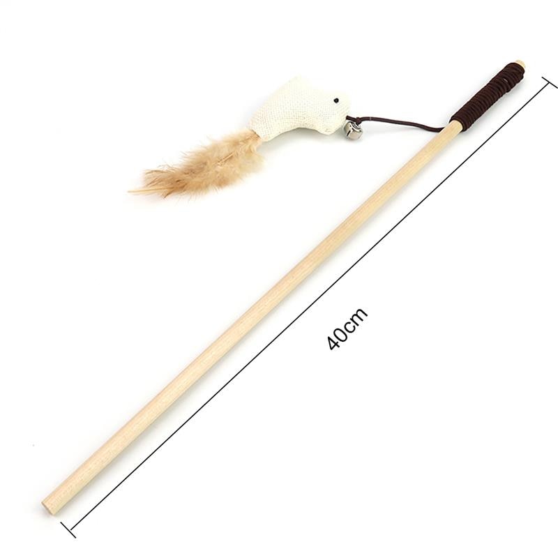 Legendog 1pc Cat Stick Toy Wooden Rod Small Bell Decor Cat Teaser Play Toy Cat Wand For Cat Pet Supplies Cat Favors Random Style ShopOnlyDeal