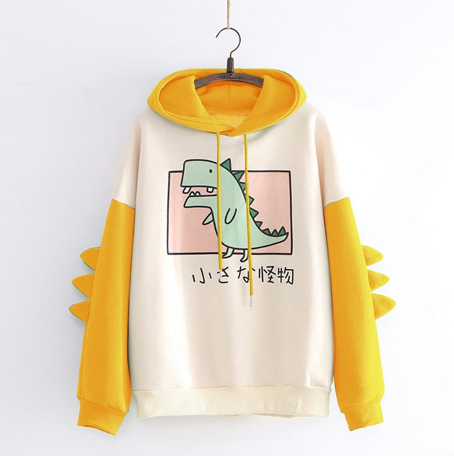 Cute Dino Hoodies Patchwork Winter Harajuku Kawaii Sweatshirt Women Oversize Hooded Pullover Dinosaur Cos Tops Tracksuit Sudadera New ShopOnlyDeal