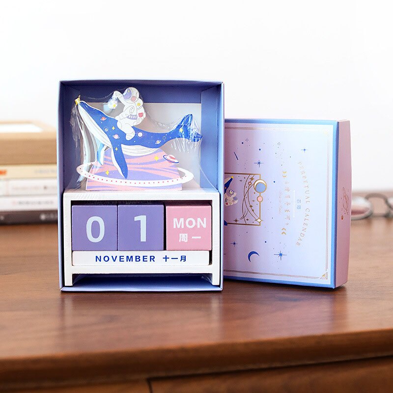 Calendar Block Wooden Perpetual Desk Calendar Home and Office Decor Accessory Gift ShopOnlyDeal