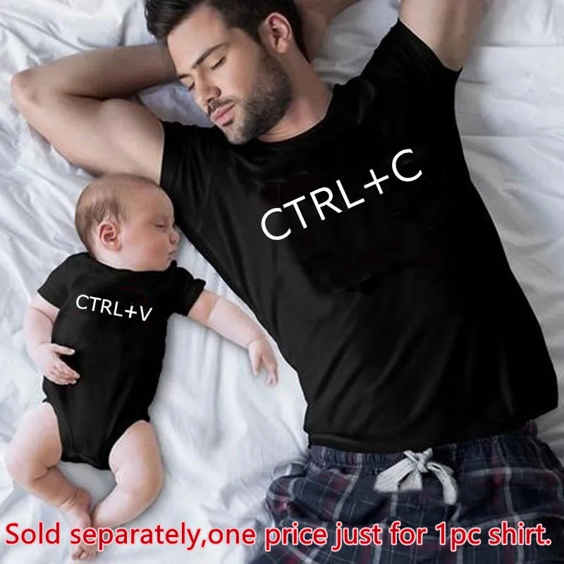 Family Look Copy Paste T-Shirts | Funny Family Matching Clothes | Father, Daughter, Son Outfits | Daddy, Mommy, and Me Baby Kids Clothes ShopOnlyDeal