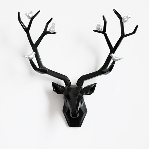 Deer Head 3d Wall Decor Resin Statue Christmas ornaments Accessories Living Room Wall Statue Sculpture Mordern Art Animal Head ShopOnlyDeal