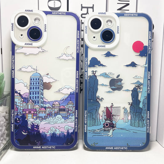 HD Printing Cute Japanese Anime Aesthetic Phone Case For iPhone 15 14 13 12 11 Pro Max Mini XS X XR SE 7 8 Plus Clear Soft Cover ShopOnlyDeal