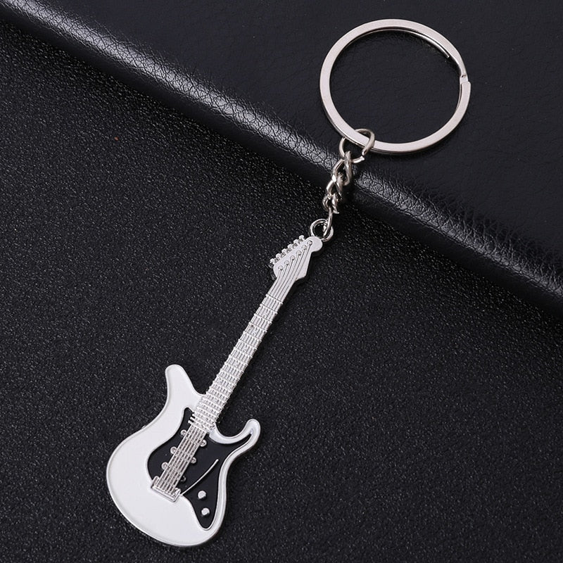 Men Womens Guitar Keychains pink blue red black Key Chain Charms for Bag Musician Jewelry Car Keyring Accessories Gift 2022 ShopOnlyDeal