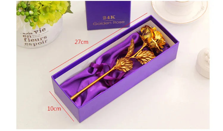 Golden Rose Wedding and Mother's Day Decoration | Best Gift for Girlfriend | Valentine's Day Gold Rose Flower with Box ShopOnlyDeal