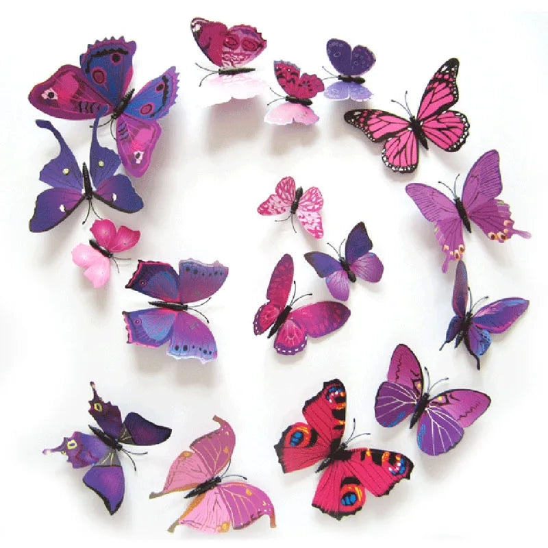 12Pcs 3D Magnet Butterflies Wall Stickers Butterfly Outdoor Bedroom Living Room Home Decor Fridage Decals For Wedding Decoration ShopOnlyDeal