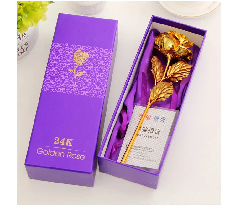 Golden Rose Wedding and Mother's Day Decoration | Best Gift for Girlfriend | Valentine's Day Gold Rose Flower with Box ShopOnlyDeal