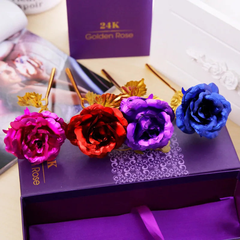 Golden Rose Wedding and Mother's Day Decoration | Best Gift for Girlfriend | Valentine's Day Gold Rose Flower with Box ShopOnlyDeal