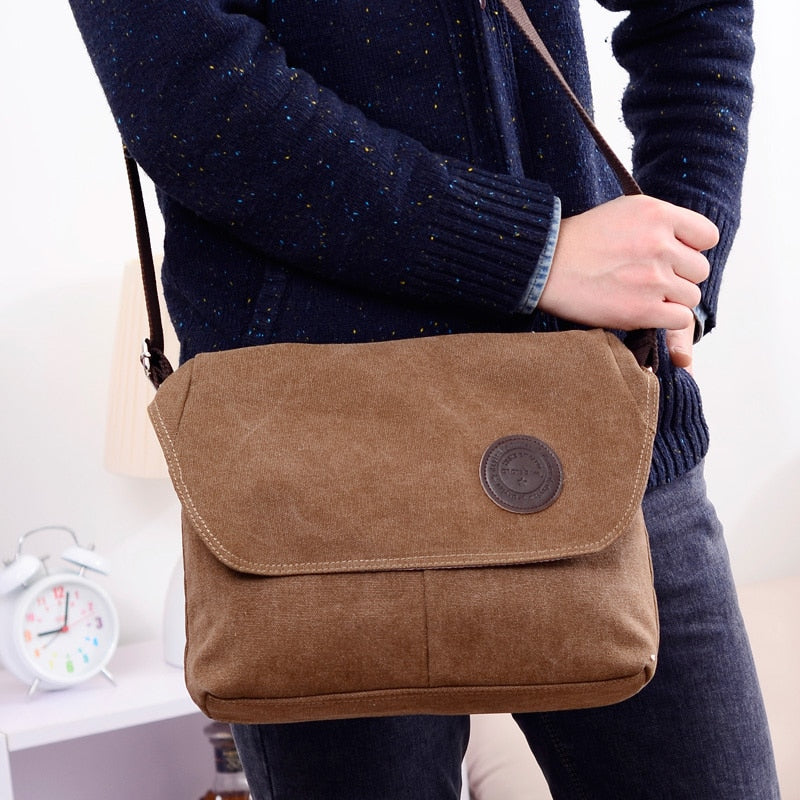 Men's Travel Crossbody Bag Canvas Men Messenger Bags Vintage Top-Handle Handbags Packets Casual Multifunction Tote Shoulder Bags ShopOnlyDeal