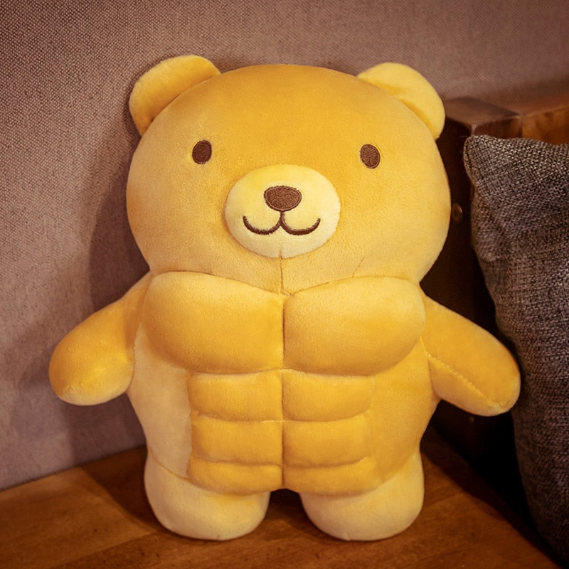 Cute Bread Big Muscle Bear Plush Toy Stuffed Animal Lion Soft Doll Cartoon Sleep Hug Pillow Girlfriend Birthday Gift Boy 30-70cm ShopOnlyDeal