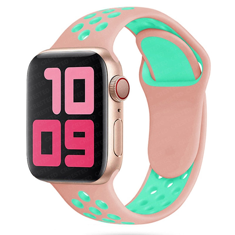 Silicone strap For Apple Watch band 44mm 40mm 38mm 42mm iWatch bracelet 3 4 5 6 SE belt correa apple watch series 7 45mm 41mm ShopOnlyDeal