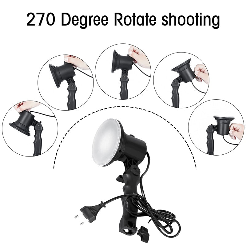 LED Lamp Photography Studio Light Bulb Portrait Soft Box Fill Light Bulb with 37CM Light Stand Tripod Photo Studio ShopOnlyDeal