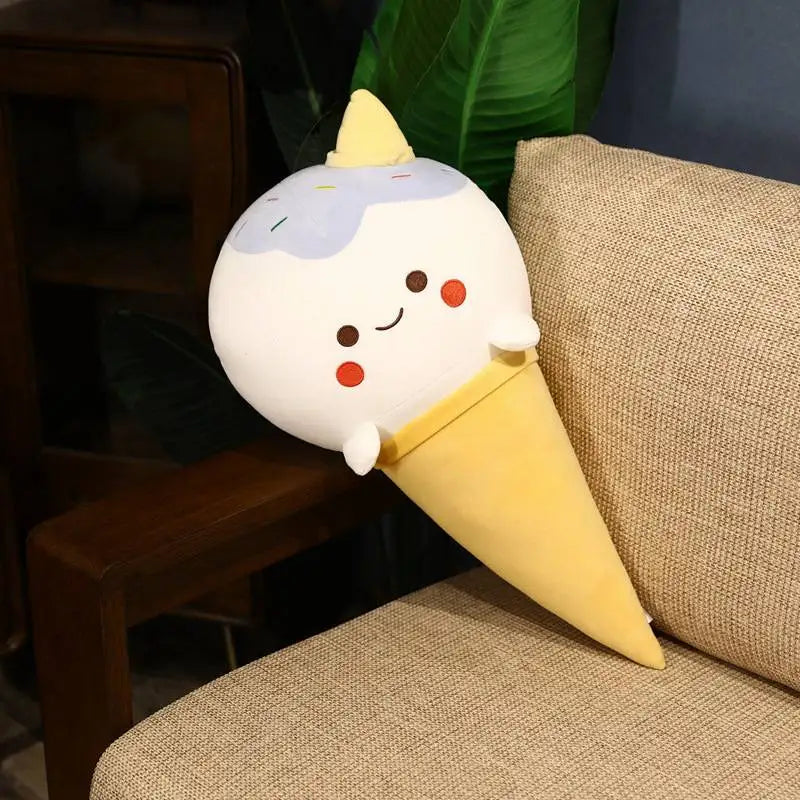 50cm/70cm/90cm Kawaii Ice Cream Simulation Plush Toy Soft Stuffed Cartoon Egg Cone Doll Sofa Decor Pillow Cushion Best Gifts ShopOnlyDeal