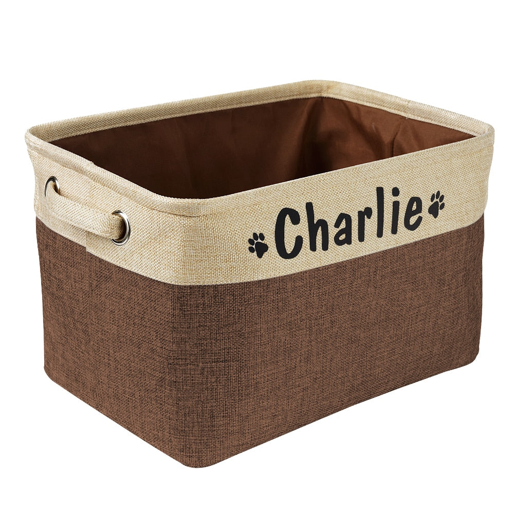 Personalized Dog Toy Basket No Smell Storage Box Free Print Name Storage Baskets For Dogs Clothes Shoes Pet Accessories With Paw ShopOnlyDeal