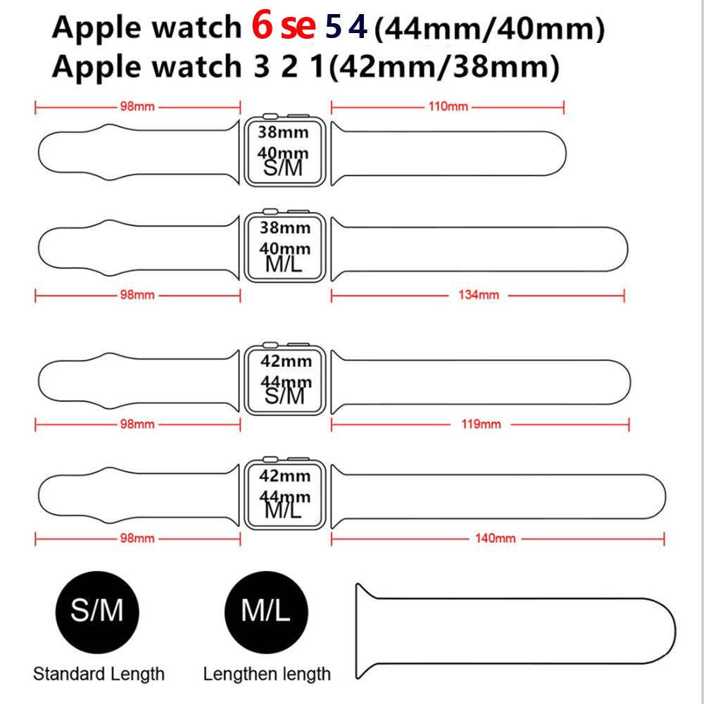 Silicone strap For Apple Watch band 44mm 40mm 38mm 42mm iWatch bracelet 3 4 5 6 SE belt correa apple watch series 7 45mm 41mm ShopOnlyDeal