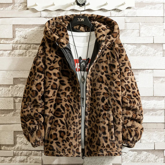 2024 Fall/winter Leopard Print Jacket Loose and Comfortable Cotton-padded Jacket Fashion Men's and Women's Autumn Warm Jacket ShopOnlyDeal