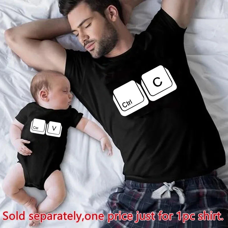 Family Look Copy Paste T-Shirts | Funny Family Matching Clothes | Father, Daughter, Son Outfits | Daddy, Mommy, and Me Baby Kids Clothes ShopOnlyDeal