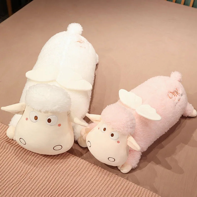 Cute Angle Lamb Plush Long Pillow Soft Stuffed Cartoon Animal Sheep Toy Baby Accompany Toy Sleeping Pillow Kid Girls Gift ShopOnlyDeal