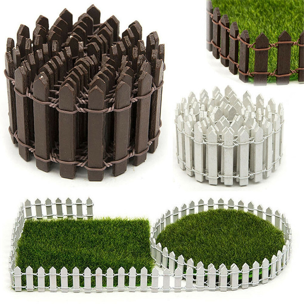 Mini Small Fence Barrier Wooden Craft Fence DIY Garden Kit Plant Flower Potted Landscape Decor Accessories Miniature Terrarium ShopOnlyDeal