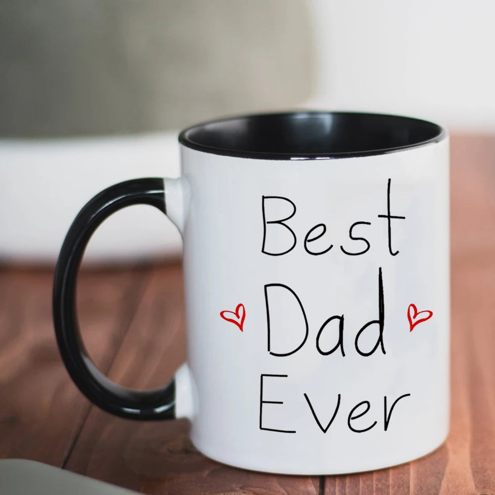 Best Dad Ever Mugs | Papa Birthday Gift | 11oz Ceramic Father Birthday Travel Beer Mug and Cup ShopOnlyDeal