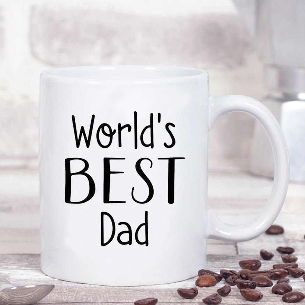 World's Best Dad Coffee Mug | 350ml Creative Beer Mugs | Father Papa Birthday Gift Tea Cup ShopOnlyDeal